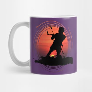 Kitesurfing Enthusiast Riding A Wave Silhouette And Sunset Mug